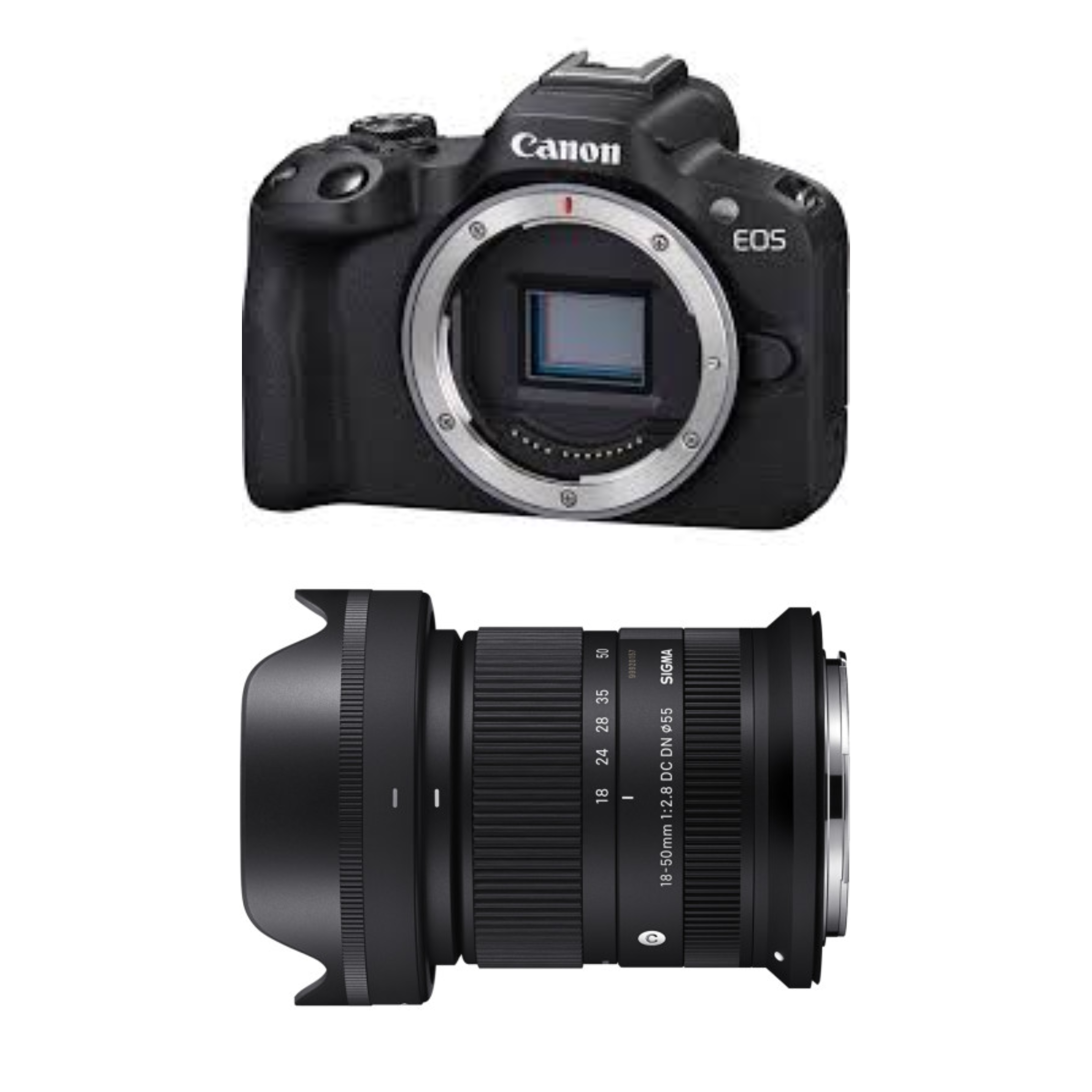 Combo MÁY ẢNH CANON EOS R50 (THÂN MÁY) + Ống kính Sigma 18-50mm F2.8 DC DN Contemporary ngàm Canon RF